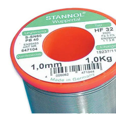 Припой с флюсом STANNOL Sn60/Pb40, 1 мм, 1 кг. Германия