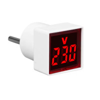 Вольтметр в розетку 220В , вимірювач напруги в мережі, LED, AC50-500V червоний