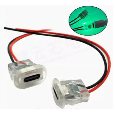 Врізний Роз'єм USB type-C "мама" з підсвіткою 2 pin