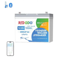 Літій-залізо-фосфатний акумулятор Lifepo4 Redodo акумуляторна батарея 12V 100Ah Bluetooth