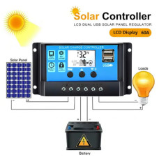 PWM Солнечный контроллер 12/24V 60A 50VDC / Dual USB / AGM / LiFePO4 / Li-ion (RBL-60A)