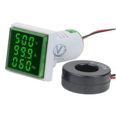 AC Цифровой Вольтметр/амперметр/частотомер переменного тока LED AC 60-500V 100A зеленый