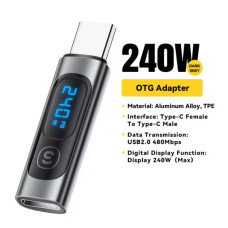 OTG адаптер быстрой зарядки ESSAGER ES-OTG16 type-C 240W