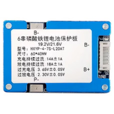 BMS Контроллер, плата защиты 6S LiFePO4 19.2...21.6V 18А с радиатором