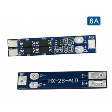 BMS Контроллер, плата заряда/разряда 2S Li-Ion 7.4...8.4В 8А (HX-2S-A10)