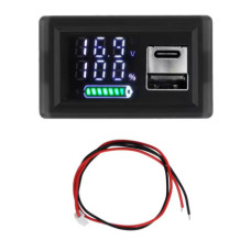 Универсальный индикатор заряда (li-ion/LiFePO4/Pb) с вольтметром 9-24V DC USB+type-C