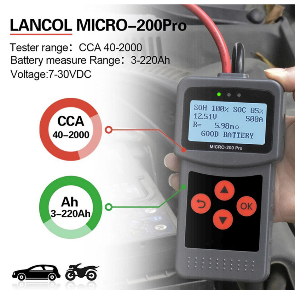 Тестер АКБ Pb 6-24V Lancol Micro200Pro