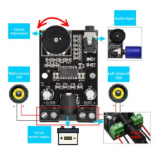 XH-A229 DC12V Стерео аудиоусилитель, 2 x 15W (TPA3110D2)  AUX
