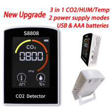 Портативний датчик вуглекислого газу CO2 температури та вологості  (S8808)