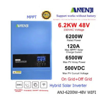 Гібридний інвертор Anenji ANJ-6200W 48V Wi-Fi 6.2 кВт з Wi-FI