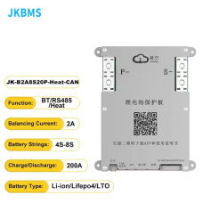 JK Smart BMS 4-8S 200A 2A 12/24V Li-ion/Lfepo4/LTO (B2A8S20P-HC) BT/RS485/CAN, Активне балансування JK Smart BMS 4-8S 200A 2A 12/24V Li-ion/Lfepo4/LTO (B2A8S20P-HC) BT/RS485/CAN, Активне балансування