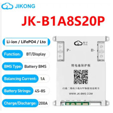 JK Smart BMS 4-8S 200A1A 12/24V Li-ion/Lfepo4/LTO (JK-B1A8S20P) BT/RS485, Активне балансування JK Smart BMS 4-8S 200A1A 12/24V Li-ion/Lfepo4/LTO (JK-B1A8S20P) BT/RS485, Активне балансування