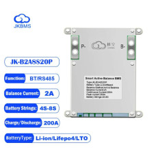 JK Smart BMS 4-8S 200A 2A 12/24V Li-ion/Lfepo4/LTO (JK-B2A8S20P) BT/RS485, Активне балансування JK Smart BMS 4-8S 200A 2A 12/24V Li-ion/Lfepo4/LTO (JK-B2A8S20P) BT/RS485, Активне балансування